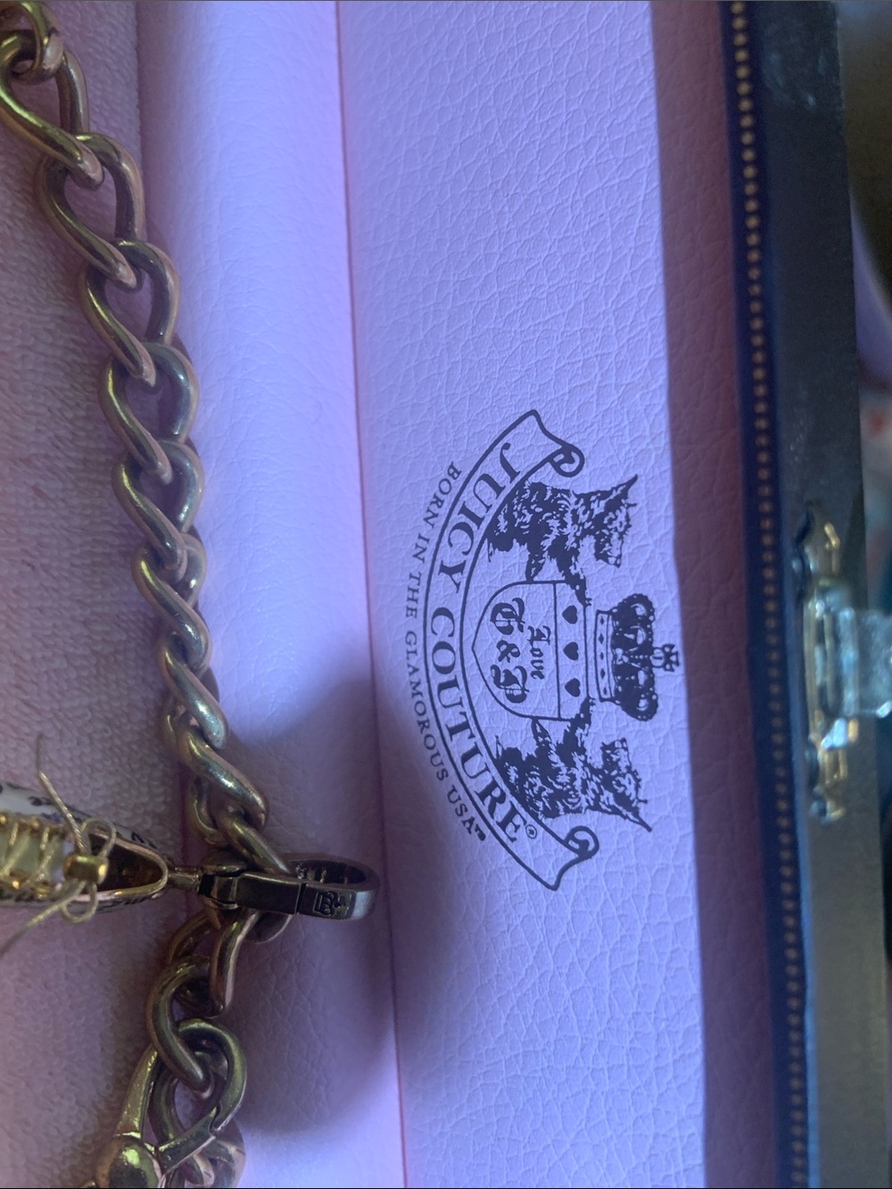 Juicy Couture Gold-Tone Charm Bracelet with Pink Megaphone & White Sneaker - Picture 10 of 13